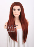 24" Straight Reddish Brown Lace Front Synthetic Wig LF009