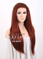24" Straight Reddish Brown Lace Front Synthetic Wig LF009