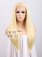 24" Straight Blonde Lace Front Synthetic Wig LF012