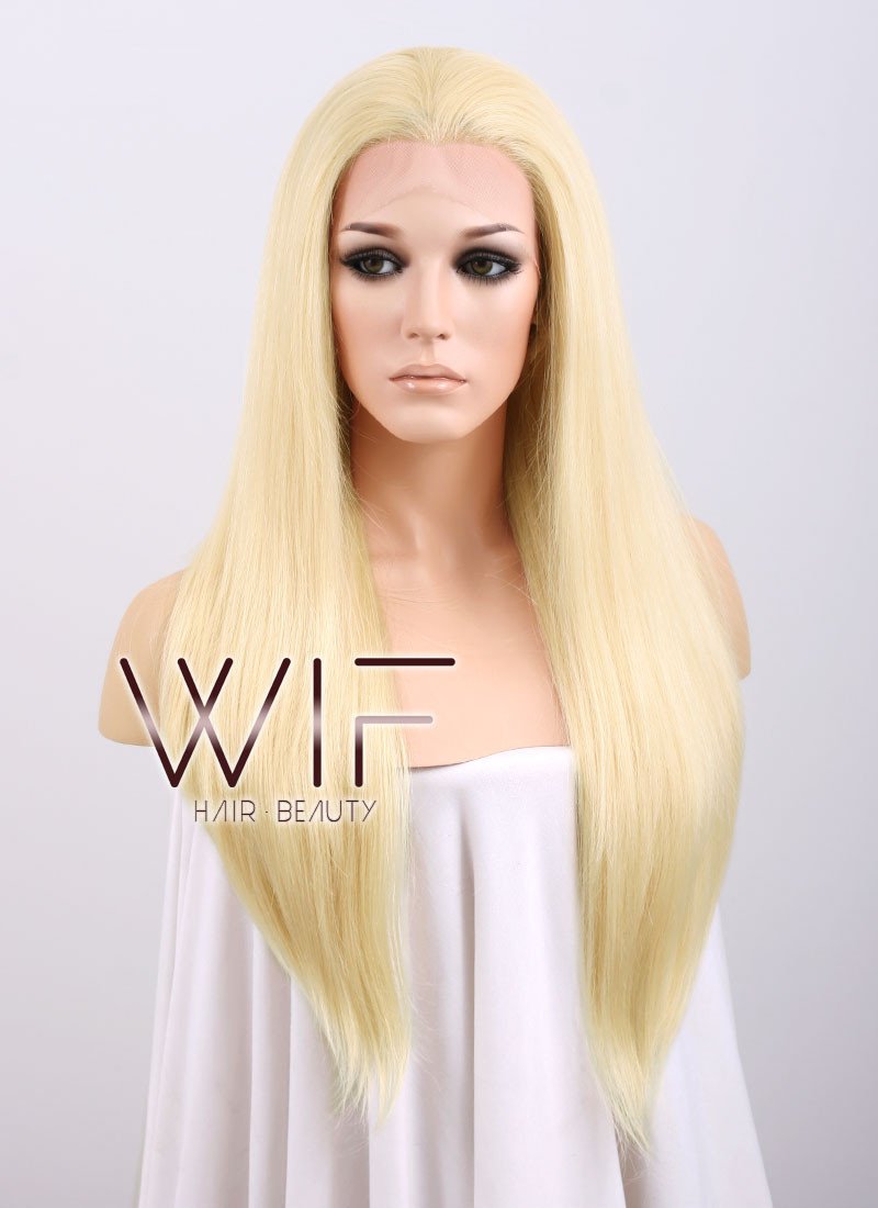 24" Straight Blonde Lace Front Synthetic Wig LF012