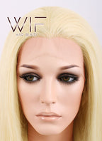 24" Straight Blonde Lace Front Synthetic Wig LF012