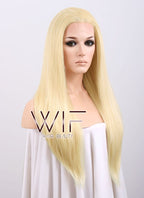 24" Straight Blonde Lace Front Synthetic Wig LF012