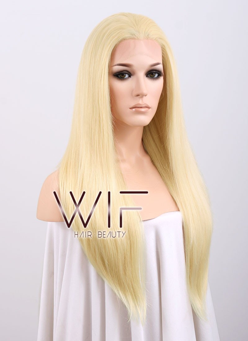 24" Straight Blonde Lace Front Synthetic Wig LF012