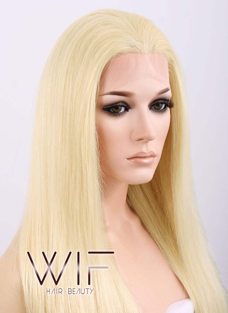 24" Straight Blonde Lace Front Synthetic Wig LF012