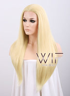 24" Straight Blonde Lace Front Synthetic Wig LF012