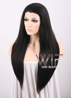 24" Black Mixed Brown Lace Front Synthetic Hair Wig Inspired by Rihanna LF013