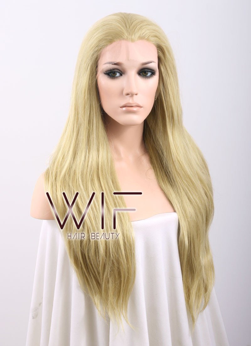 24" Straight Mixed Blonde Lace Front Synthetic Wig LF016