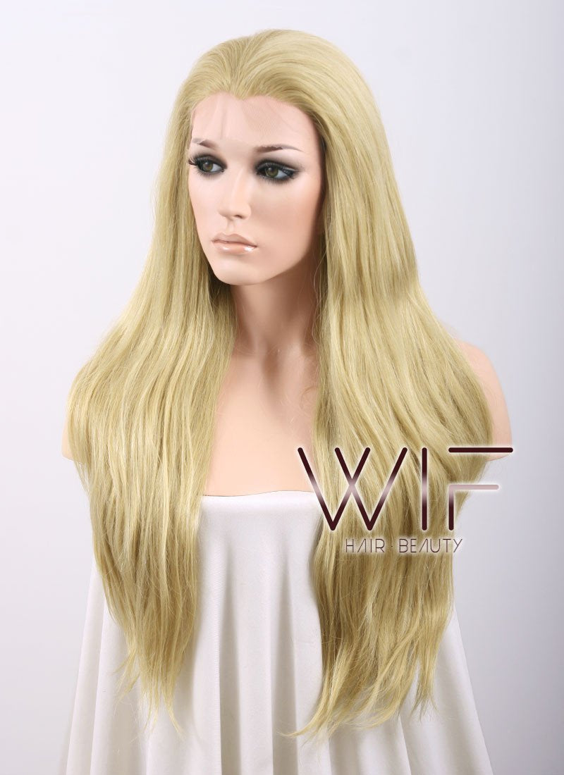 24" Straight Mixed Blonde Lace Front Synthetic Wig LF016