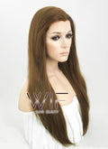 Angelina Jolie Inspired 24" Long Straight Brown Lace Front Synthetic Hair Wig LF019 