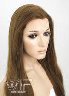Eva Mendes Inspired 24" Long Straight Brown Lace Front Synthetic Hair Wig LF019 