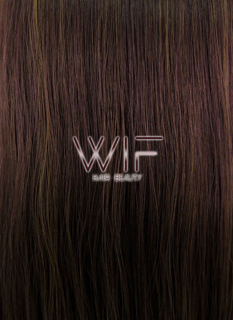 24" Straight Mixed Brown Lace Front Synthetic Wig LF021