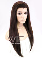 24" Straight Mixed Brown Lace Front Synthetic Wig LF021