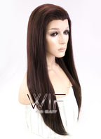 24" Straight Mixed Brown Lace Front Synthetic Wig LF021