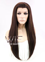 24" Straight Mixed Brown Lace Front Synthetic Wig LF021