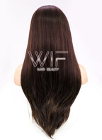 24" Straight Mixed Brown Lace Front Synthetic Wig LF021
