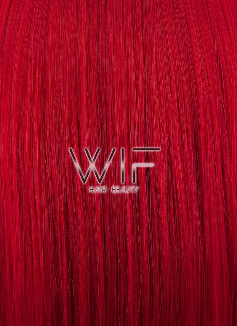 24" Straight Red Lace Front Synthetic Wig LF025