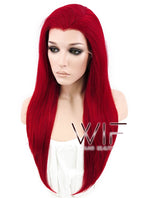 24" Straight Red Lace Front Synthetic Wig LF025
