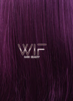 24" Long Straight Dark Purple Lace Front Synthetic Hair Wig LF029