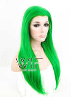 24" Long Straight Green Lace Front Wig Inspired by Katy Perry