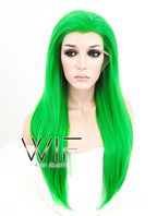 24" Straight Green Lace Front Synthetic Wig LF031