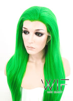 24" Straight Green Lace Front Synthetic Wig LF031
