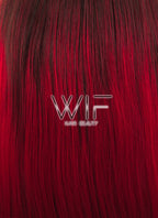24" Straight Two Tone Red Lace Front Synthetic Wig LF033