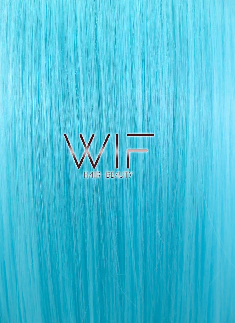 24" Straight Light Blue Lace Front Synthetic Wig LF036