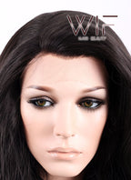 26" Long Curly Natural Black Heat Resistant Lace Front Synthetic Hair Wig LF071