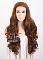 26" Wavy Brown Lace Front Synthetic Wig LF075