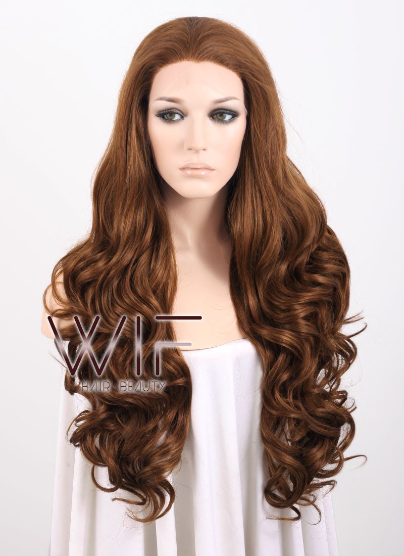 26" Wavy Brown Lace Front Synthetic Wig LF075
