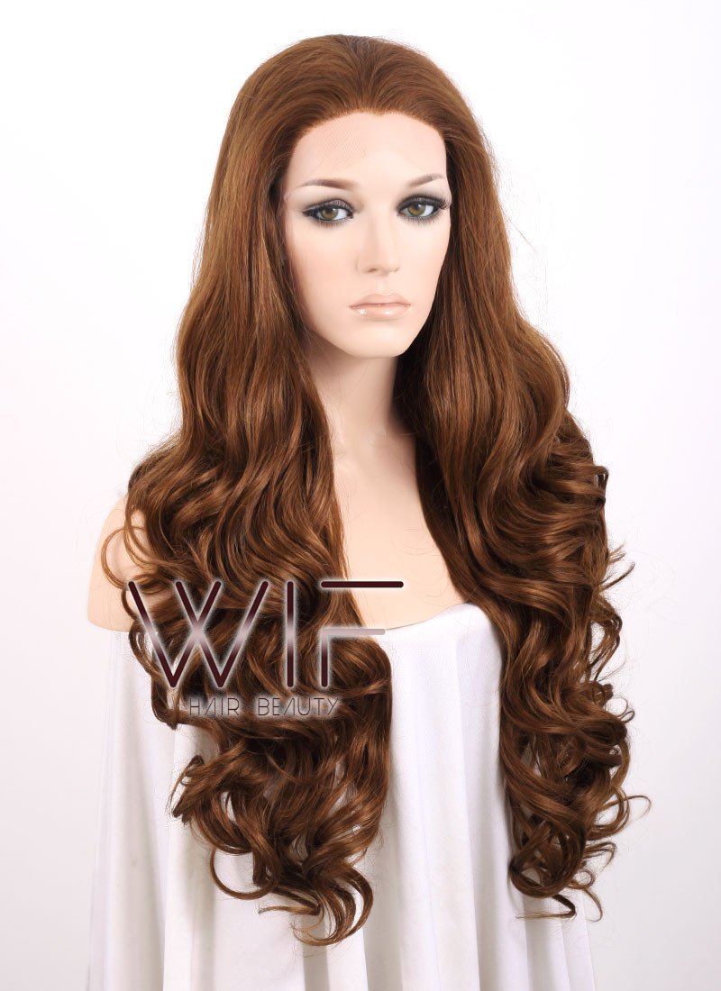 26" Wavy Brown Lace Front Synthetic Wig LF075