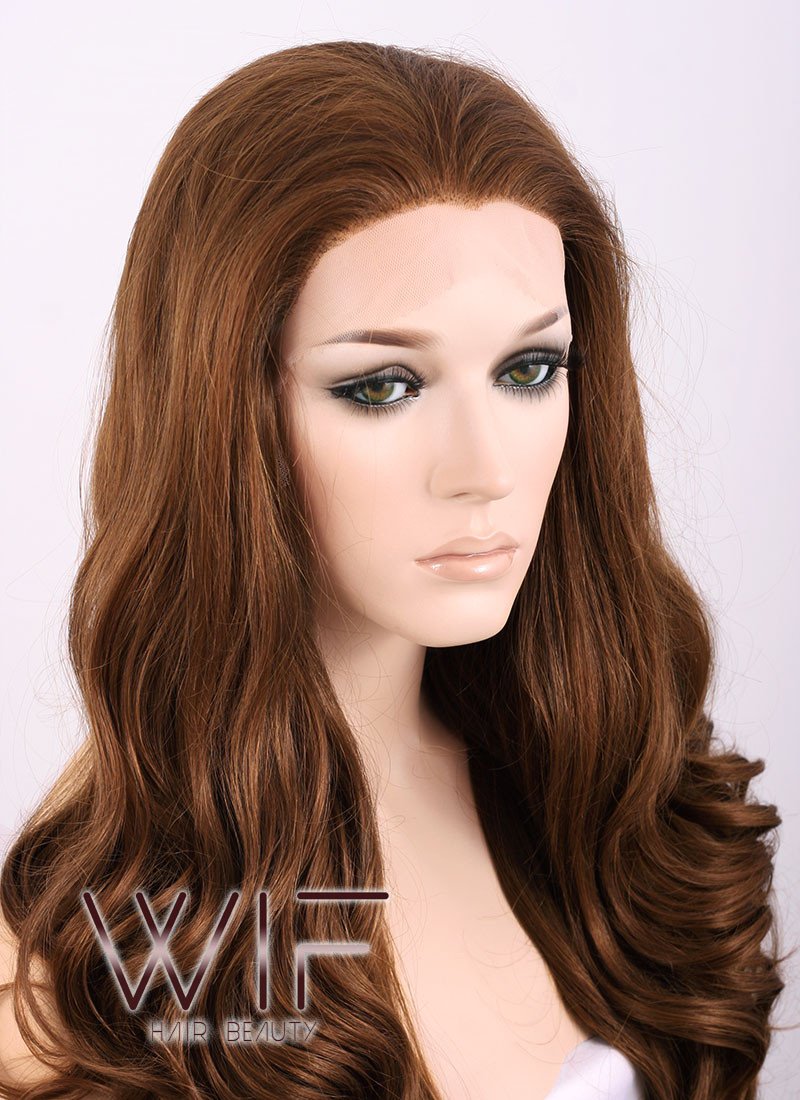 26" Wavy Brown Lace Front Synthetic Wig LF075