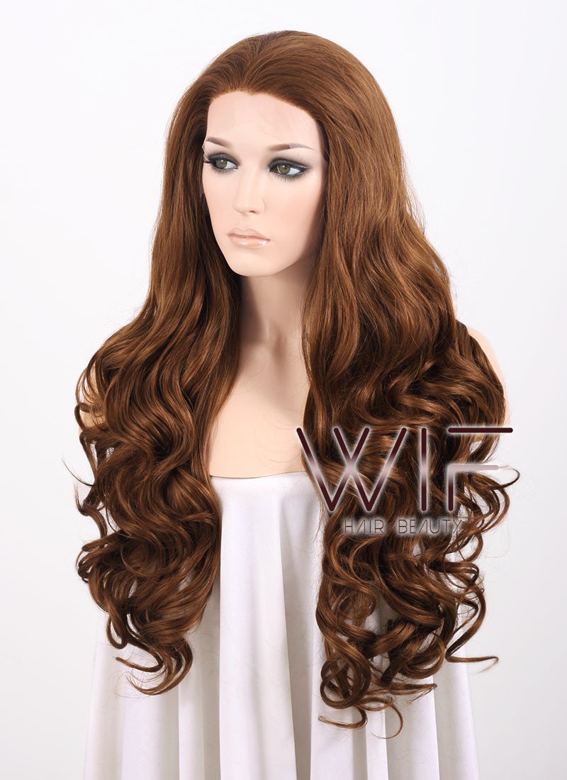 26" Wavy Brown Lace Front Synthetic Wig LF075