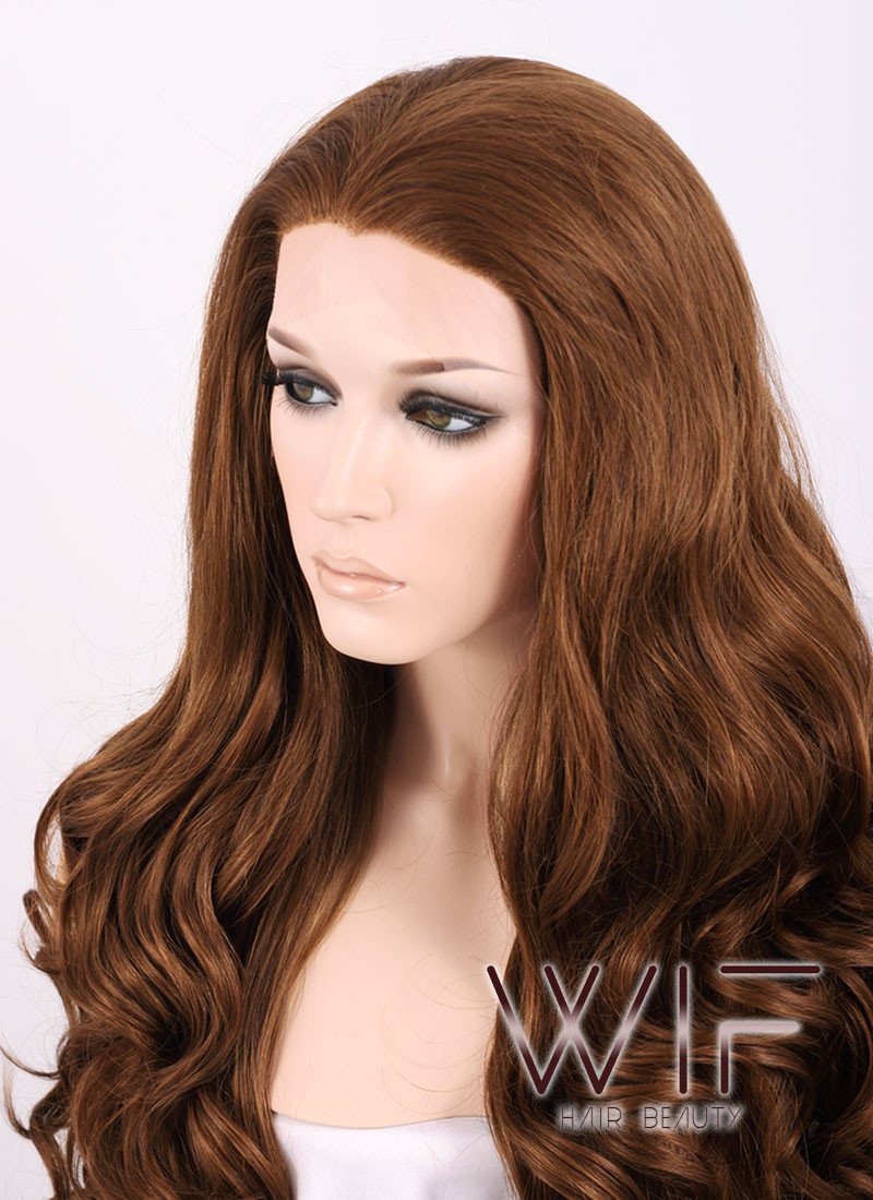 26" Wavy Brown Lace Front Synthetic Wig LF075