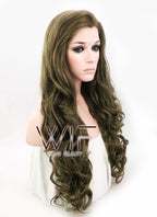 26" Wavy Ash Brown Lace Front Synthetic Wig LF076