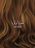 26" Wavy Brown Mixed Blonde Lace Front Synthetic Wig LF083