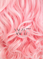 26" Wavy Pink Lace Front Synthetic Wig LF084