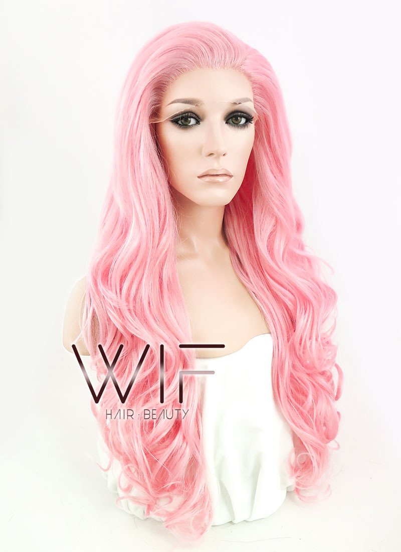 26âââââââââââââââââââââââââââââ€?Long Curly Pastel Pink Katy Perry Lace Front Wig LF084