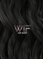 24" Long Curly Jet Black Lace Front Synthetic Hair Wig LF094