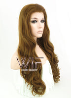 24" Wavy Golden Brown Lace Front Synthetic Wig LF109
