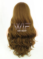 24" Wavy Golden Brown Lace Front Synthetic Wig LF109