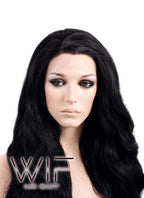 Long Curly Wavy 24" Mixed Black Lace Front Synthetic Fashion Wig