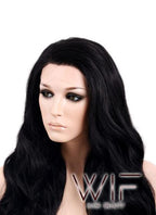 Long Curly Wavy 24" Mixed Black Lace Front Synthetic Fashion Wig