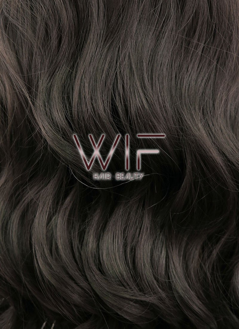 24" Wavy Natural Black Lace Front Synthetic Wig LF112