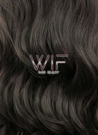 24" Wavy Natural Black Lace Front Synthetic Wig LF112