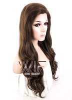 24" Wavy Dark Brown Lace Front Synthetic Wig LF113