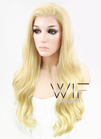 24" Wavy Light Golden Blonde Lace Front Synthetic Wig LF115