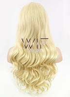 24" Wavy Light Golden Blonde Lace Front Synthetic Wig LF115