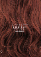 24" Wavy Light Reddish Brown Lace Front Synthetic Wig LF132