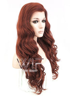 24" Wavy Light Reddish Brown Lace Front Synthetic Wig LF132